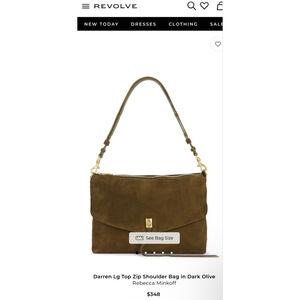 New Rebecca Minkoff Large Darren Shoulder Bag in Dark Olive $348 Revolve